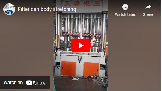 Filter can body stretching